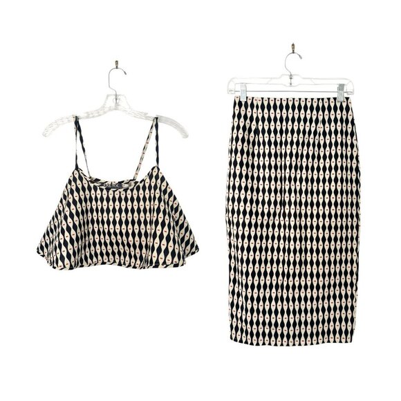 KRÉYOL Pencil skirt and spaghetti strap swing top Twin Set XS - Picture 1 of 10
